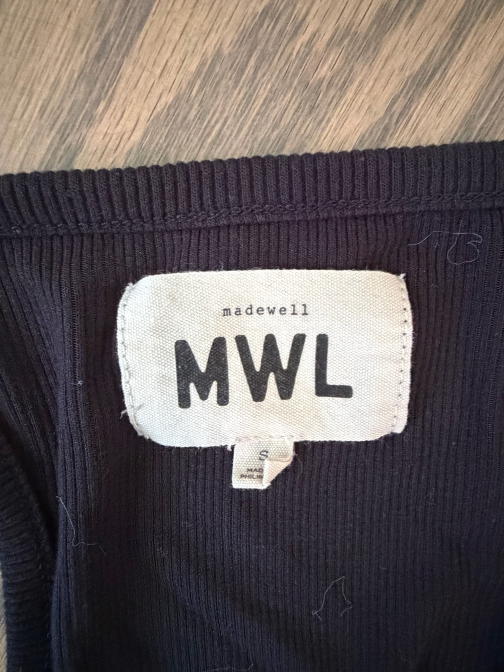 Madewell Black Ribbed Racerback Tank - Picture 2 of 3